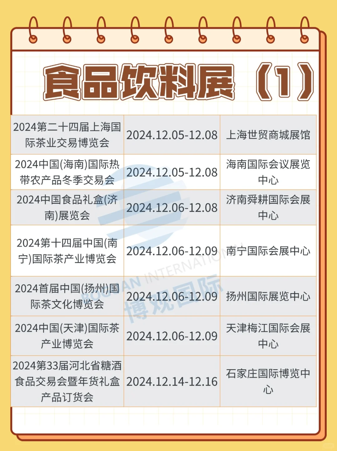 2024年12?️全国展会一览表（4）