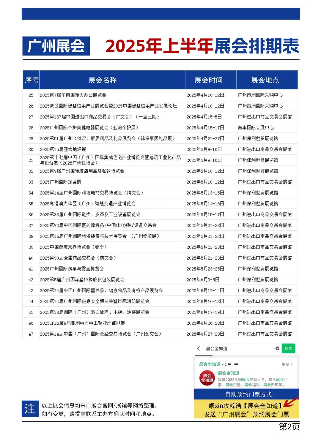 2025年广州展会排期一览表