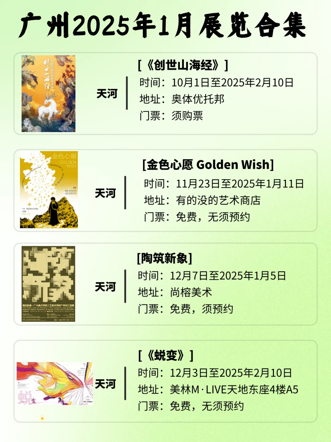 广州2025年1月展览指南?68场展览逛不完?