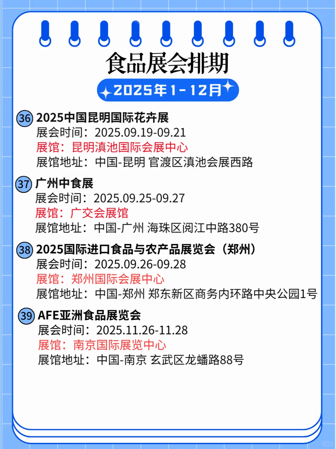 ?2025年全国食品展排期合集?