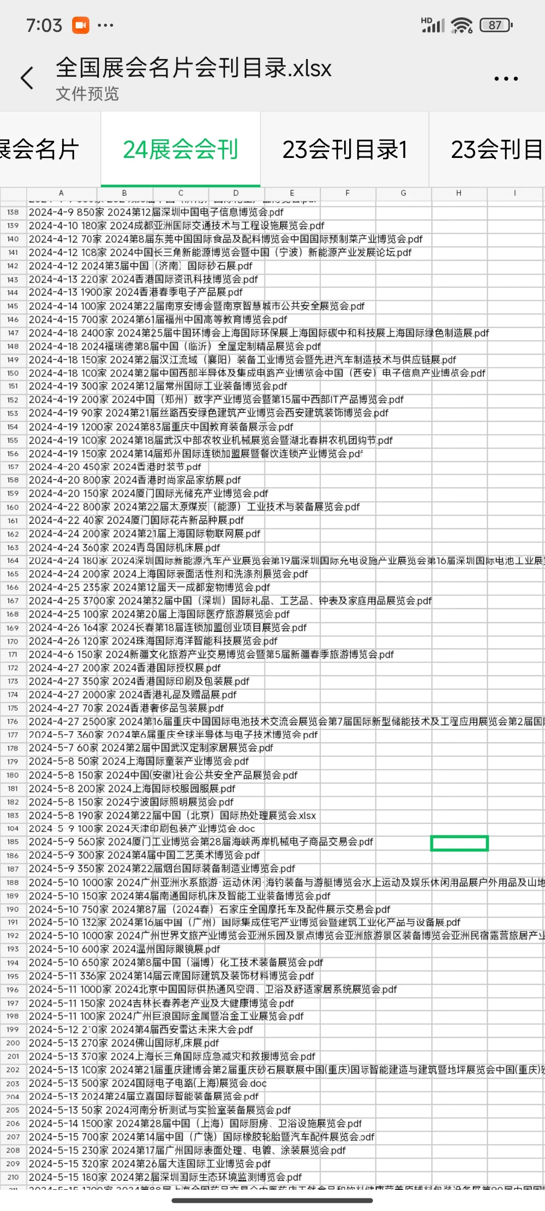 2024全国展会名片 会刊名录明细 各行各业