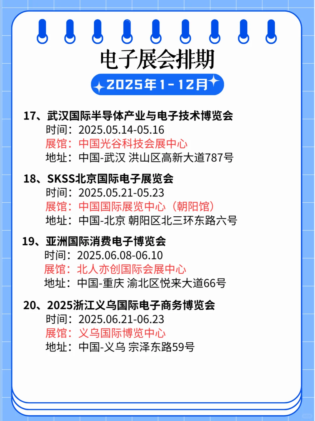 2025全国电子展会预告：精彩日程提前一览