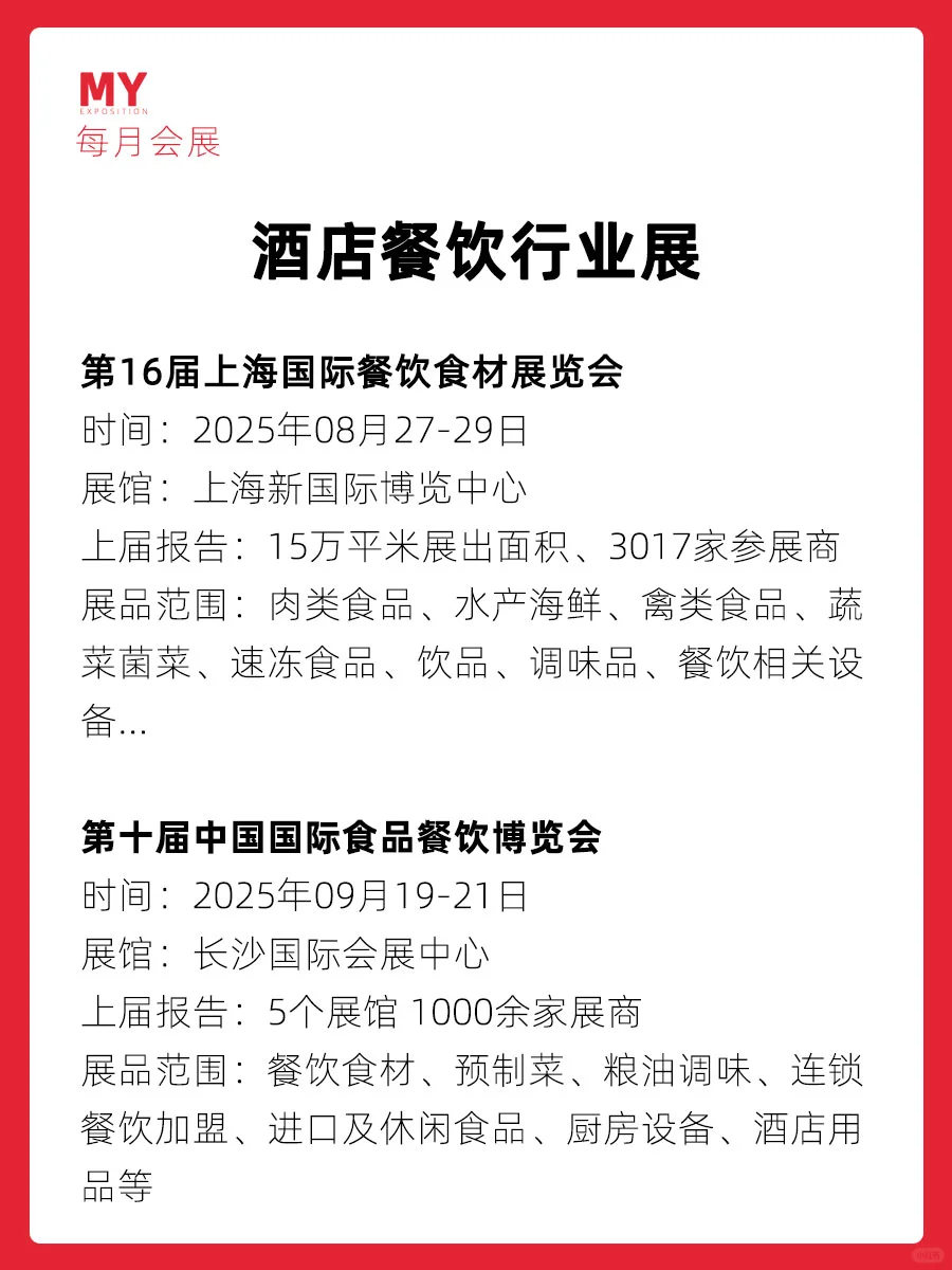 展会盘点｜2025酒店餐饮展推荐