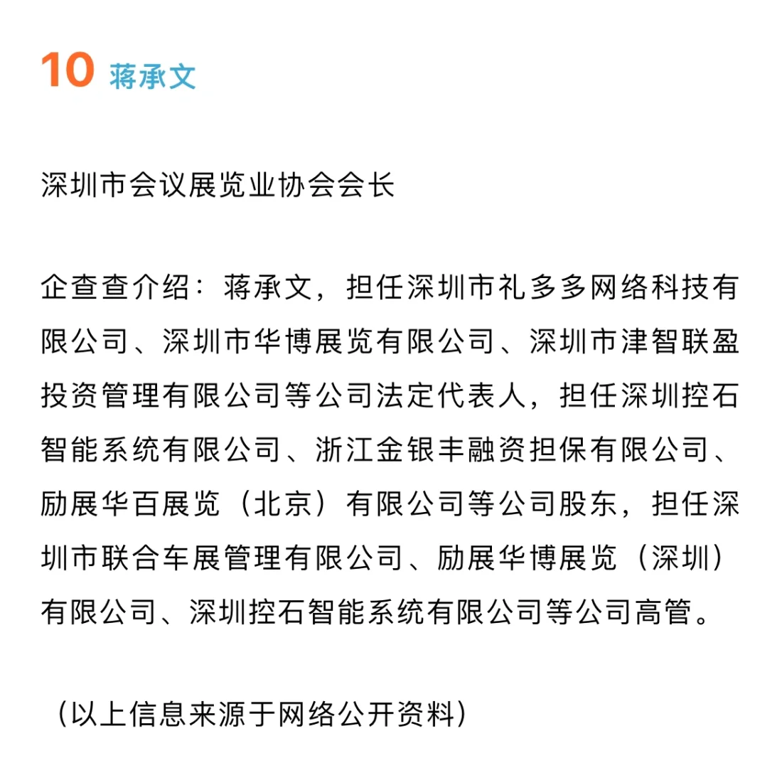 中国会展企业界10位最有影响力人物