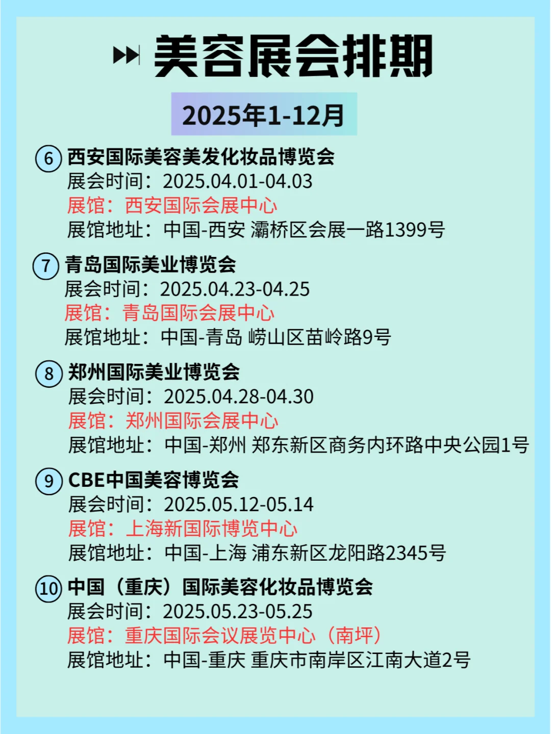 2025年美容展会全年精彩排期揭晓?