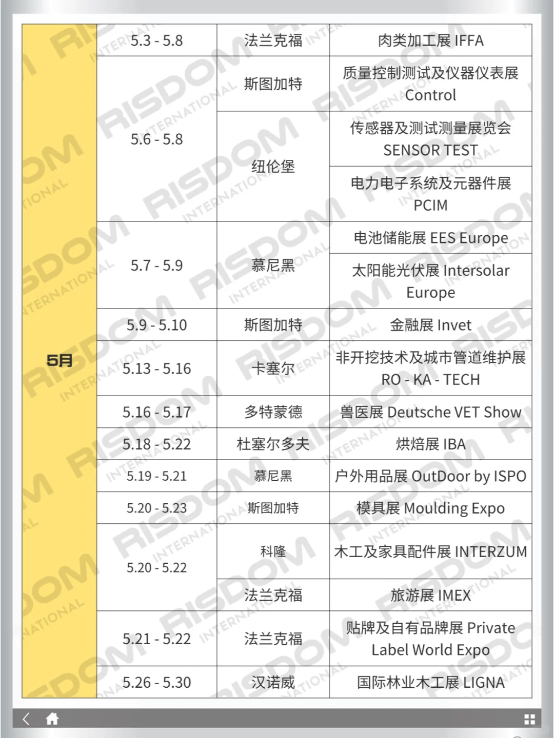 德国2025展会日历新鲜出炉，附城市、日期