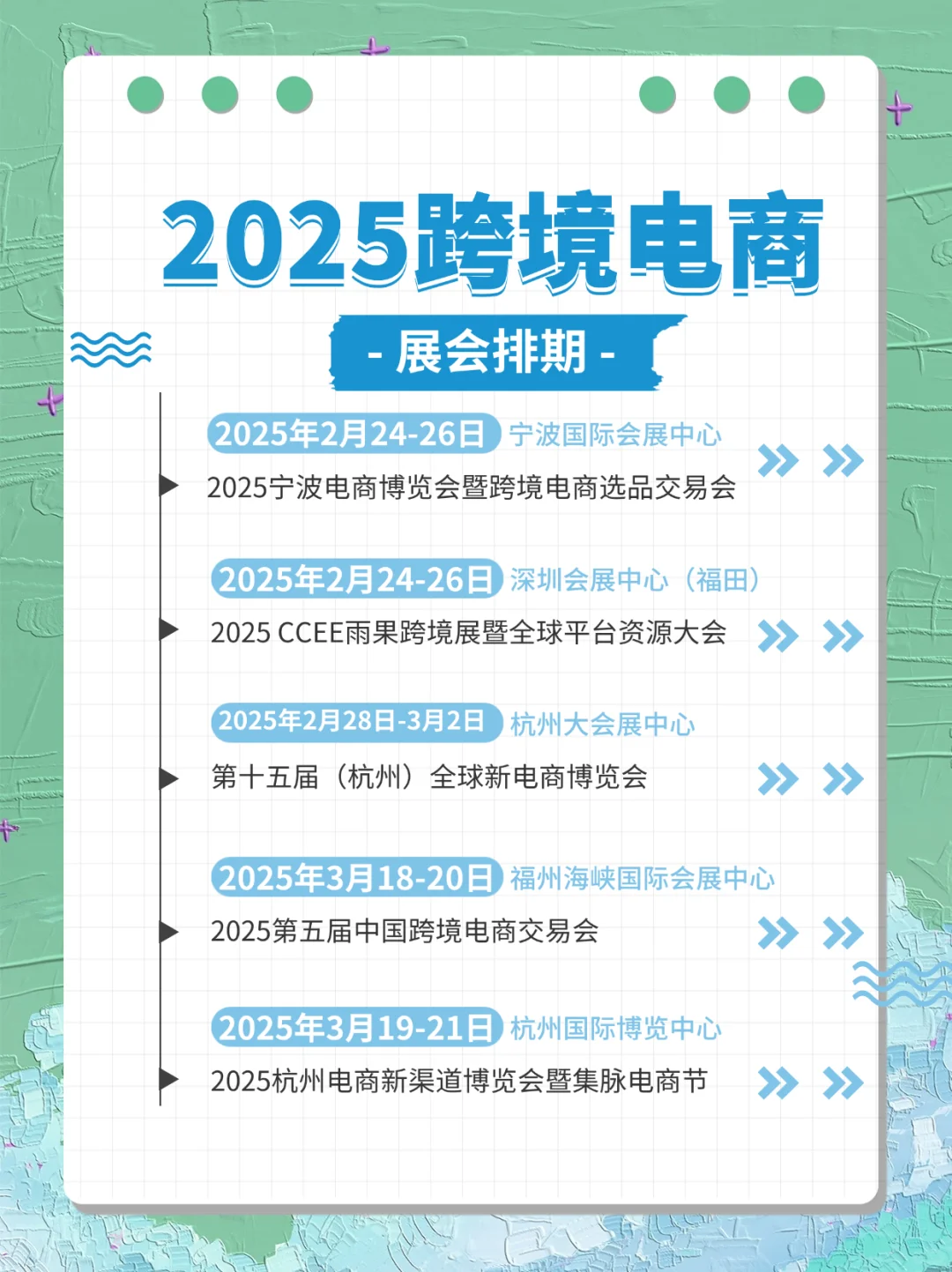 2025跨境电商展会排期?来啦?