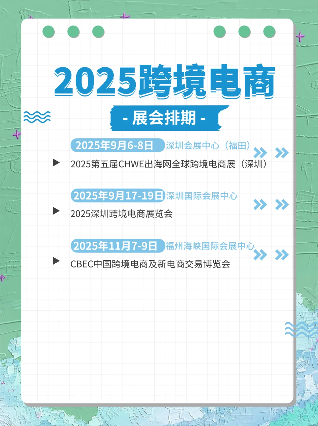 2025跨境电商展会排期?来啦?