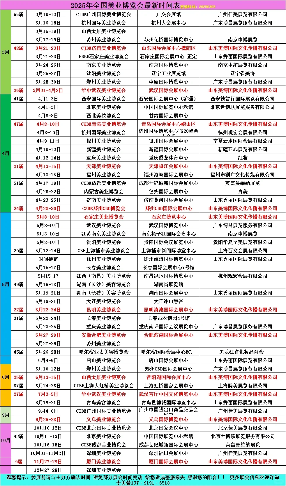 2025年全国美业博览会时间表