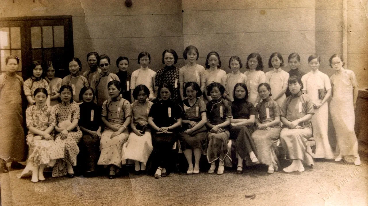 1934，中国女子书画会第一届展览会开幕式