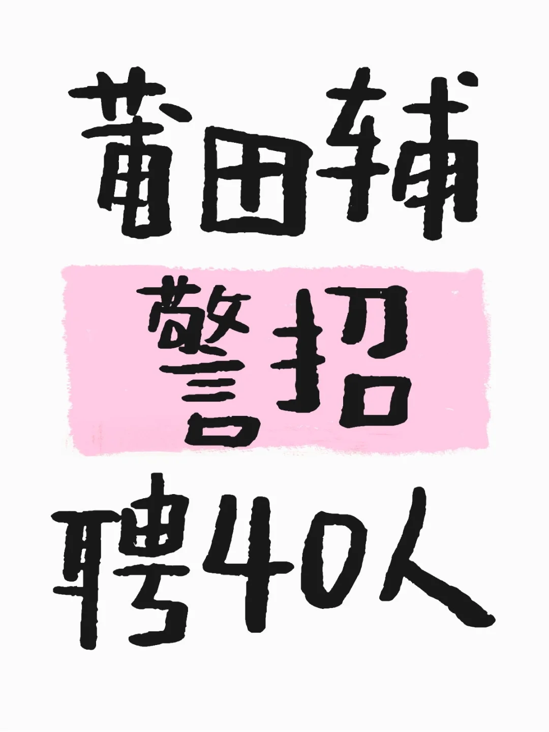 莆田辅警招聘40人