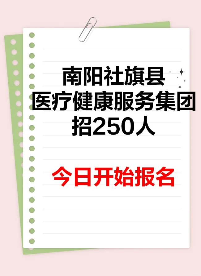 2025年南阳社旗县医疗健康服务集团招聘报名