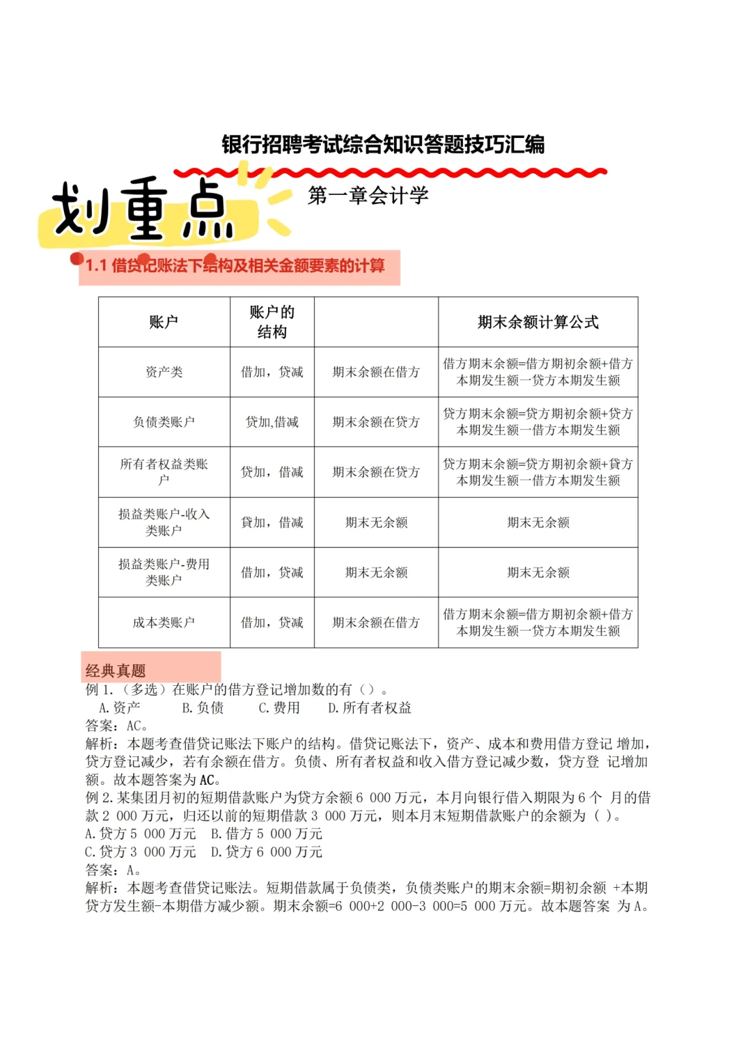 明天别裸考！农行笔试极简背诵版，3h足矣