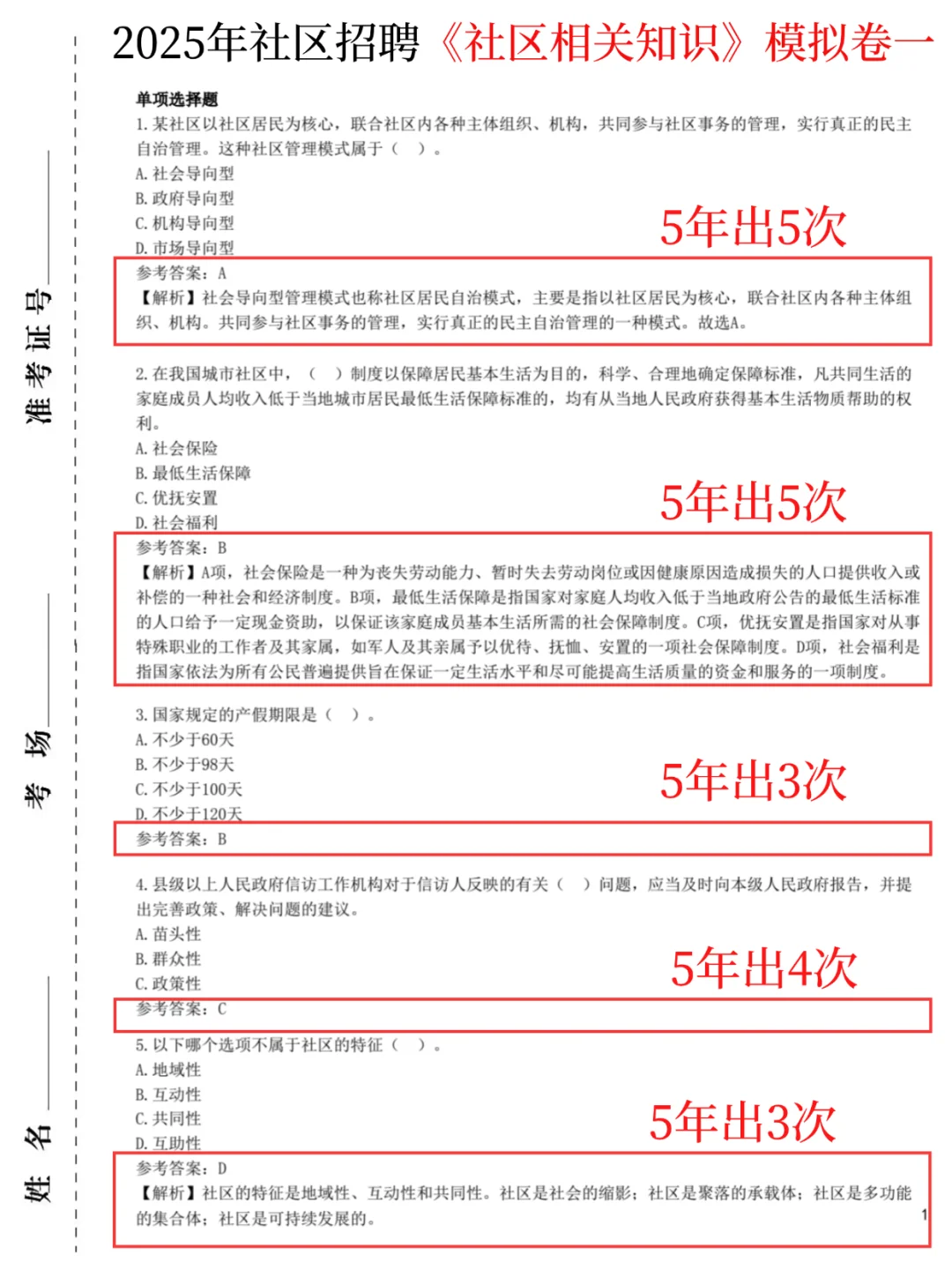 安徽芜湖经开区社区招聘，其实就考这么多！