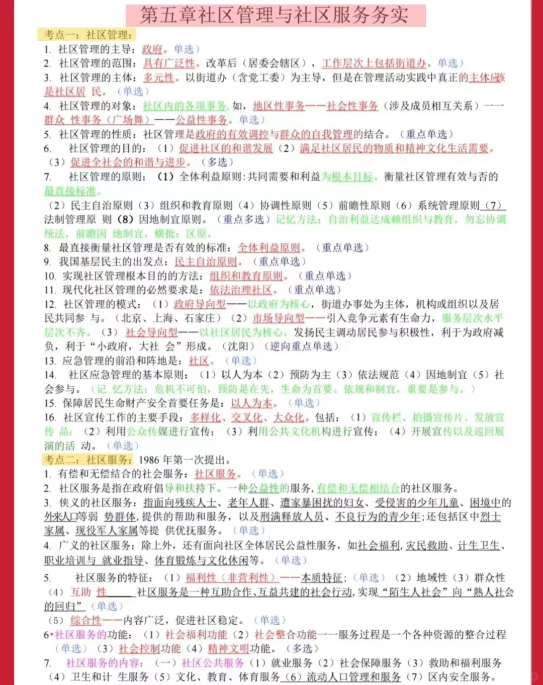 社区招聘考试，背完这些就牛了?