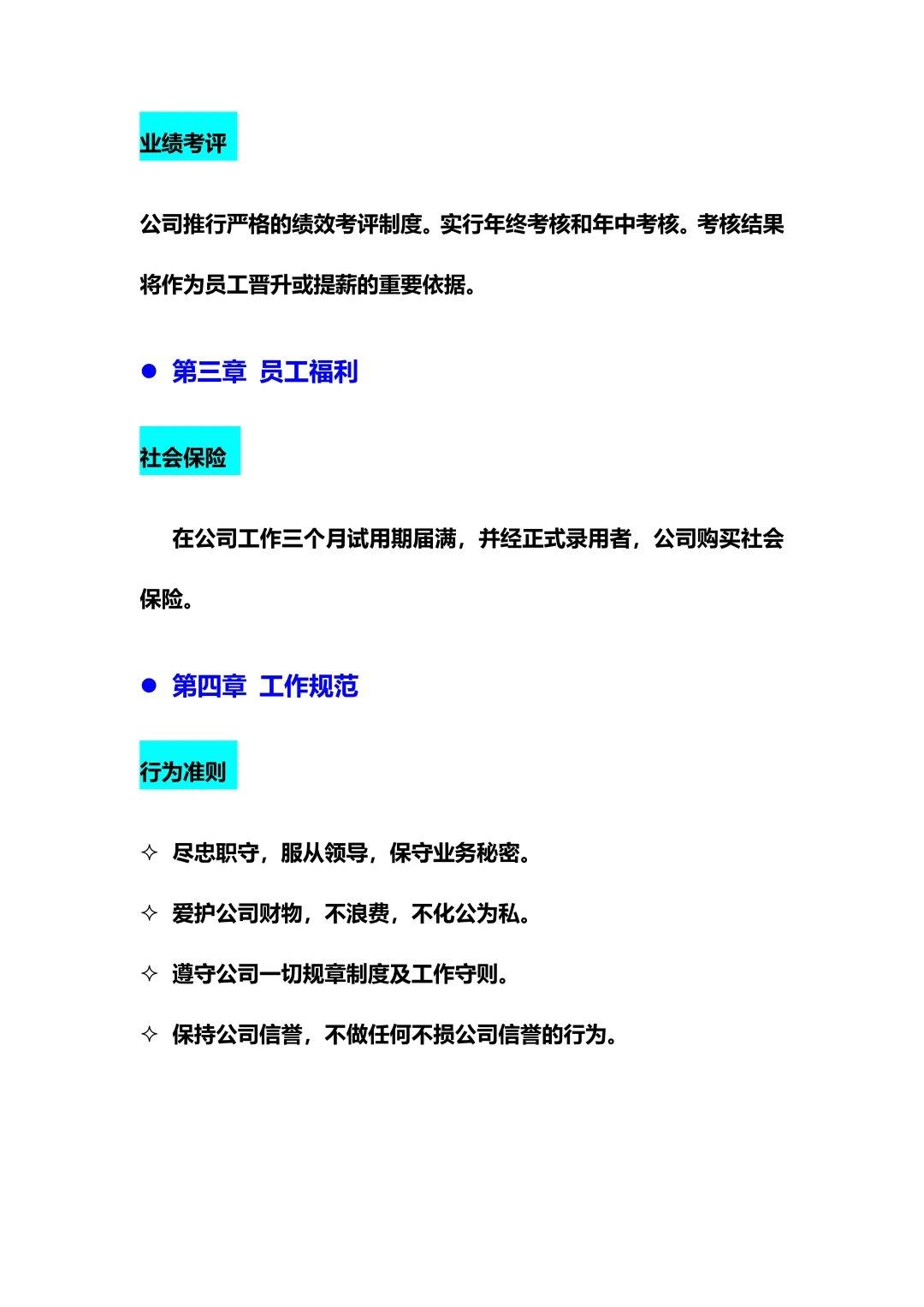 XX公司员工聘用规章制度（10页全?）