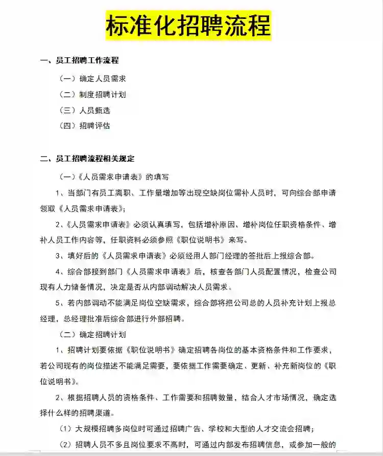 招聘制度｜标准化招聘流程 -11页all