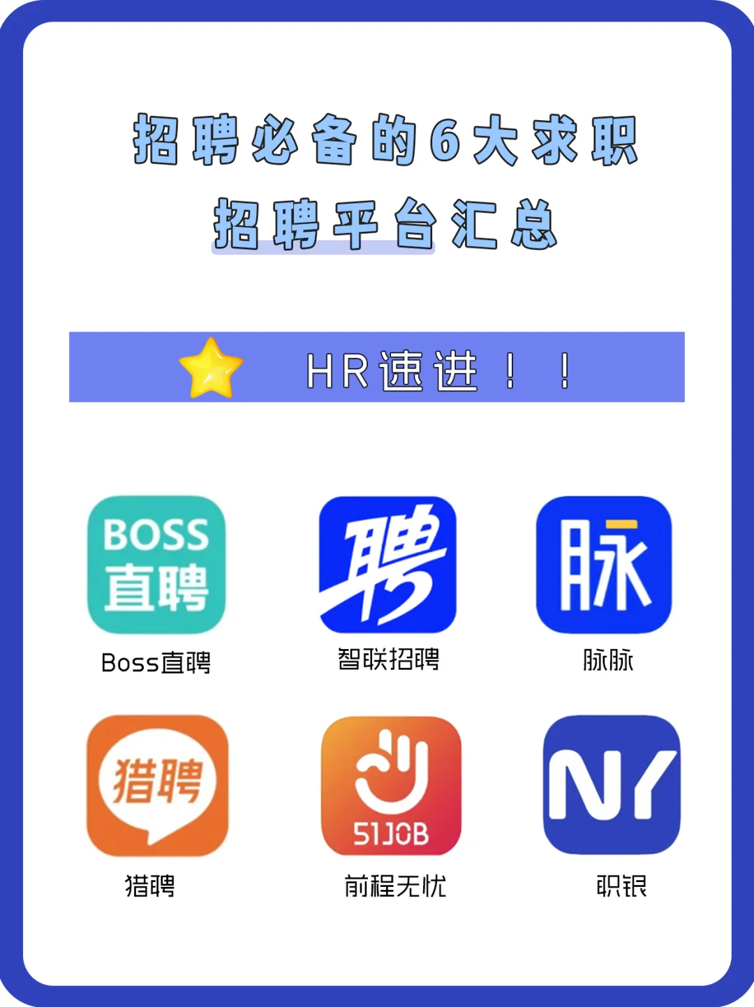 招聘必备的6大求职平台(HR速进)