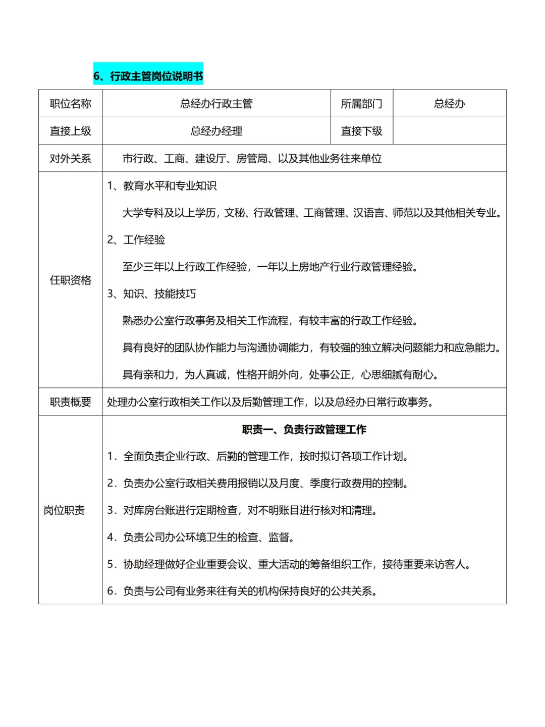 ?总经办/综合办❗组织架构及岗位职责