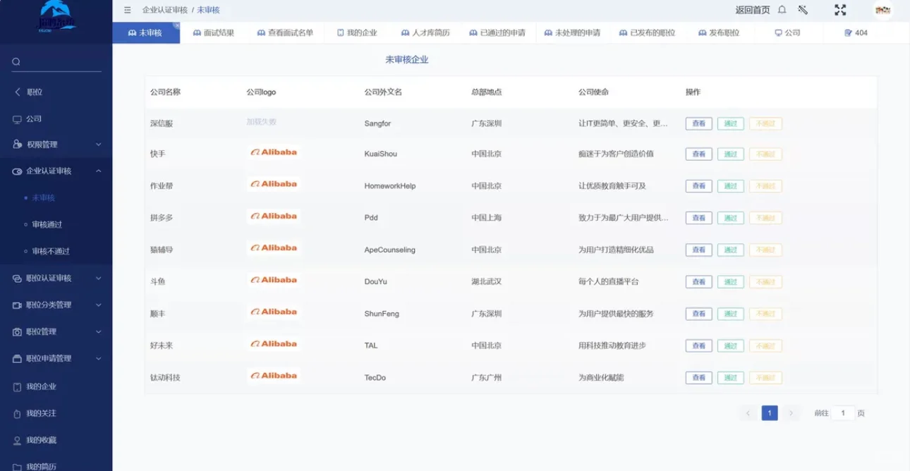 人才招聘系统&在线招聘系统Spring Booot