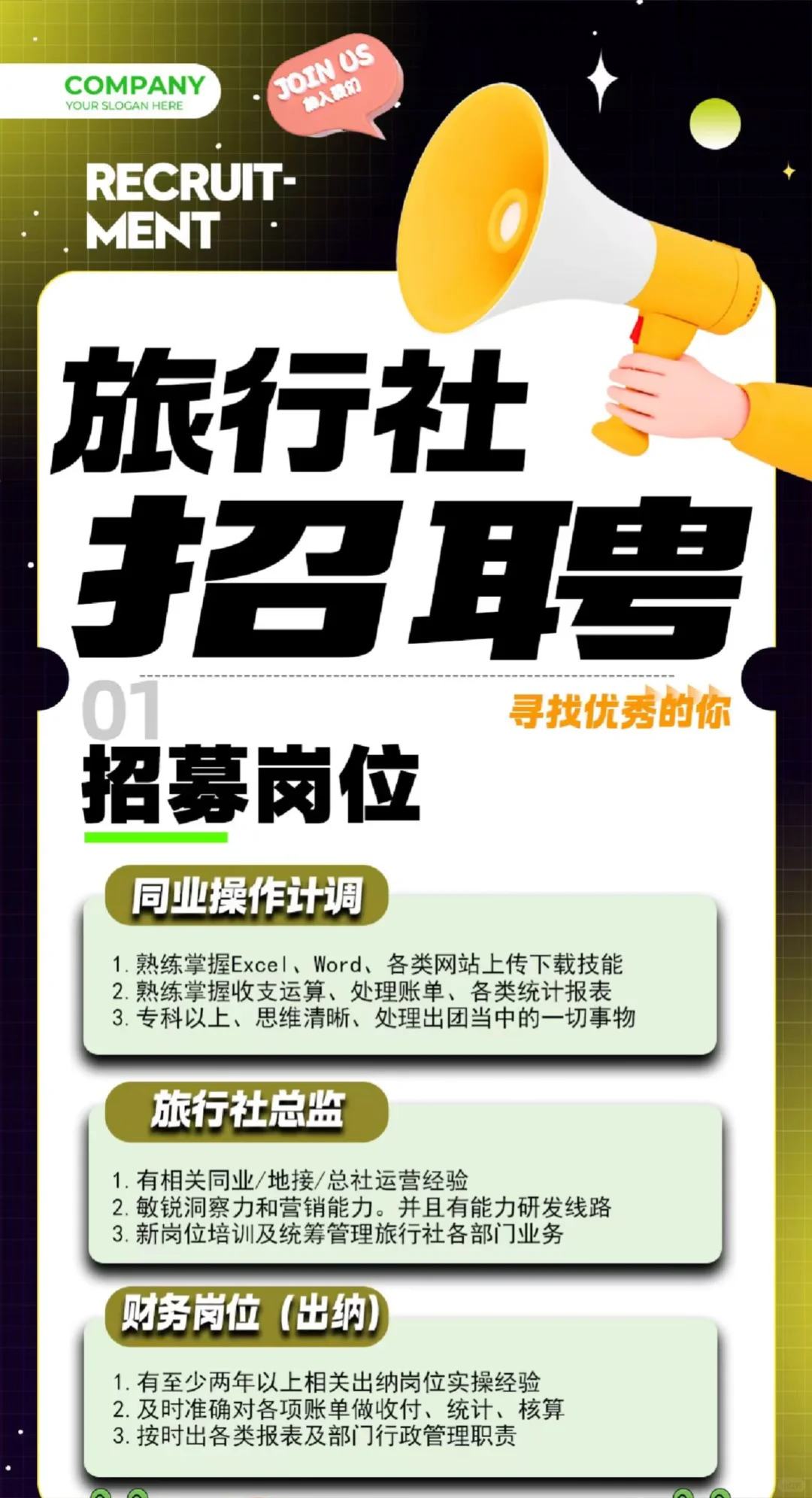 旅行社招聘