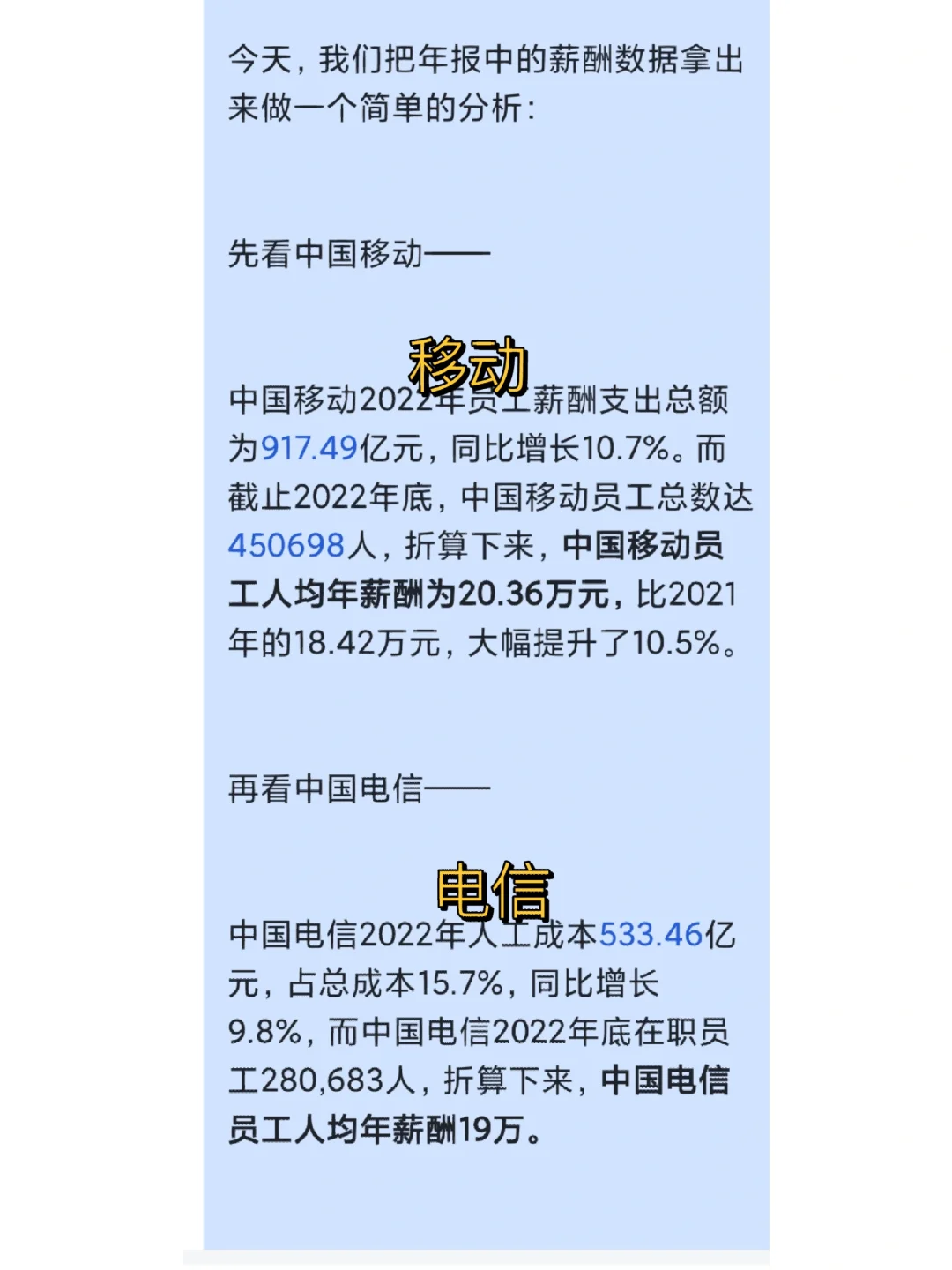 爆?三大运营商工资待遇水平如何