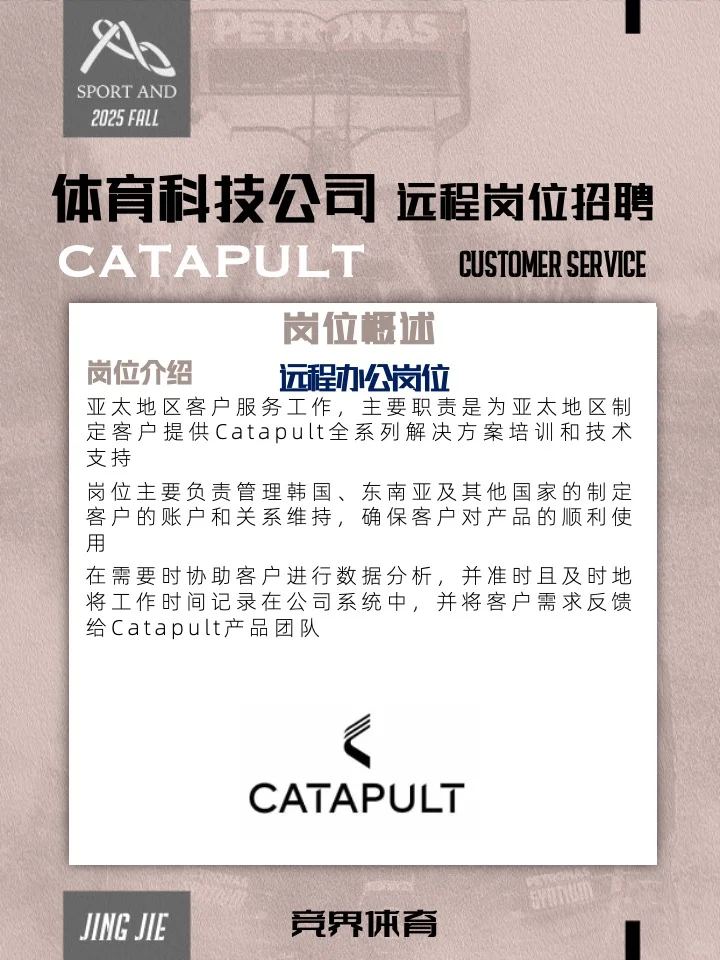 体育工作｜体育科技公司远程办公岗位招聘