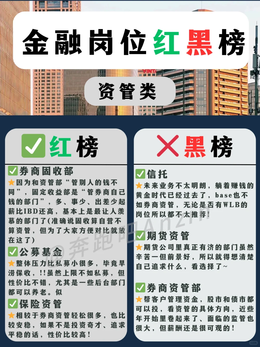 ⚠️金融岗位?红黑榜｜资管部门哪家好✅