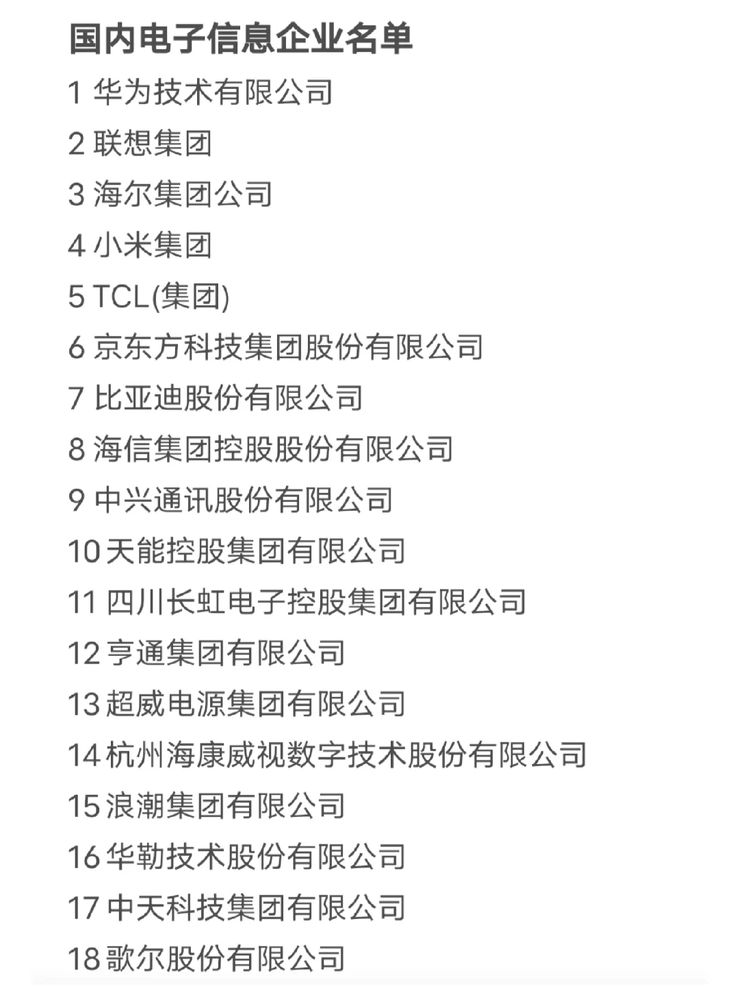 国内电子信息企业名单（经管专业也可投）