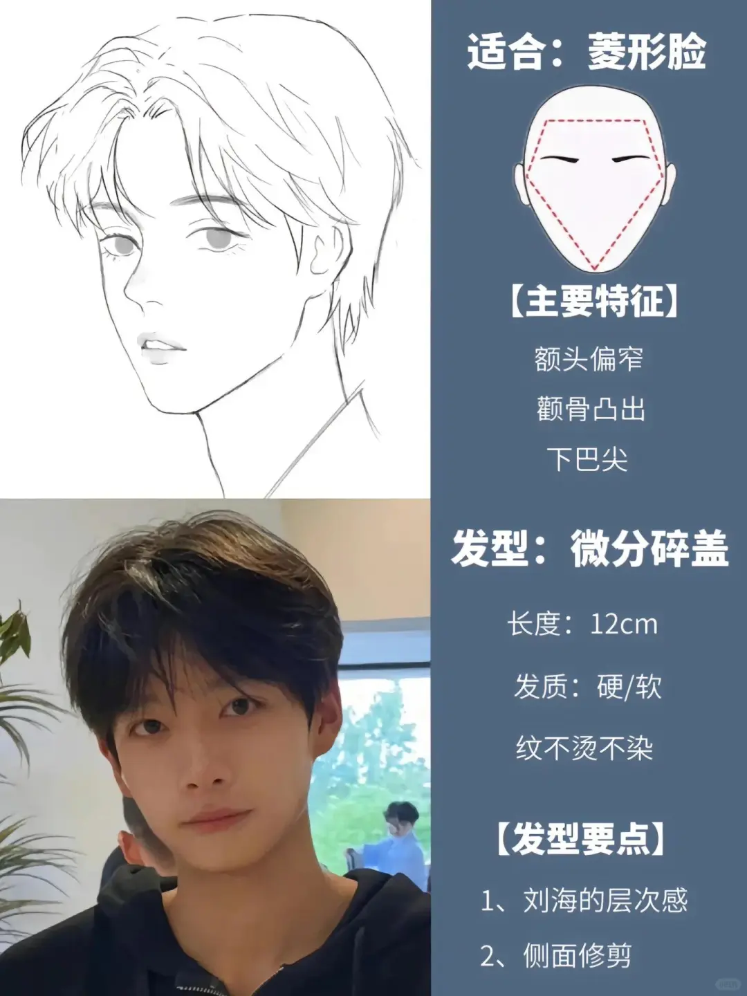 男生发型教程 男生烫发发型 男生发型打理 男士气垫烫 男士烫发 微分碎盖