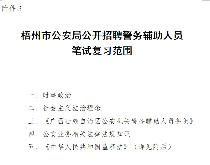 梧州市公安局聘辅警215人