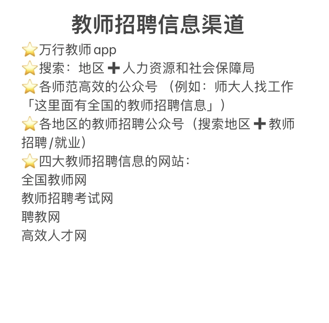教师招聘信息渠道