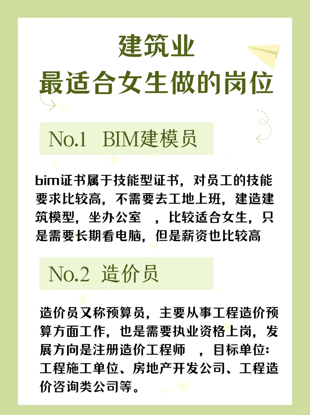 建筑业最适合女生做的岗位，就业首选！