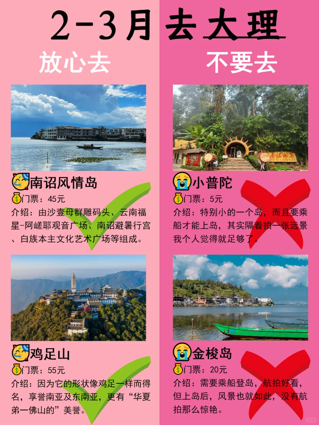 大理2-3月景点红黑榜?建议去?不建议