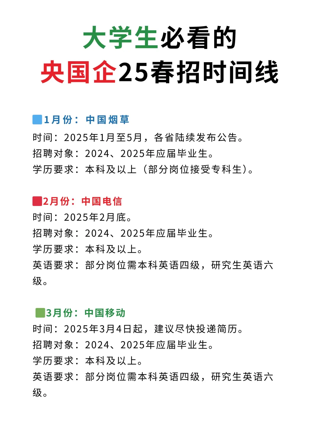 央国企25春招时间线必看！！！