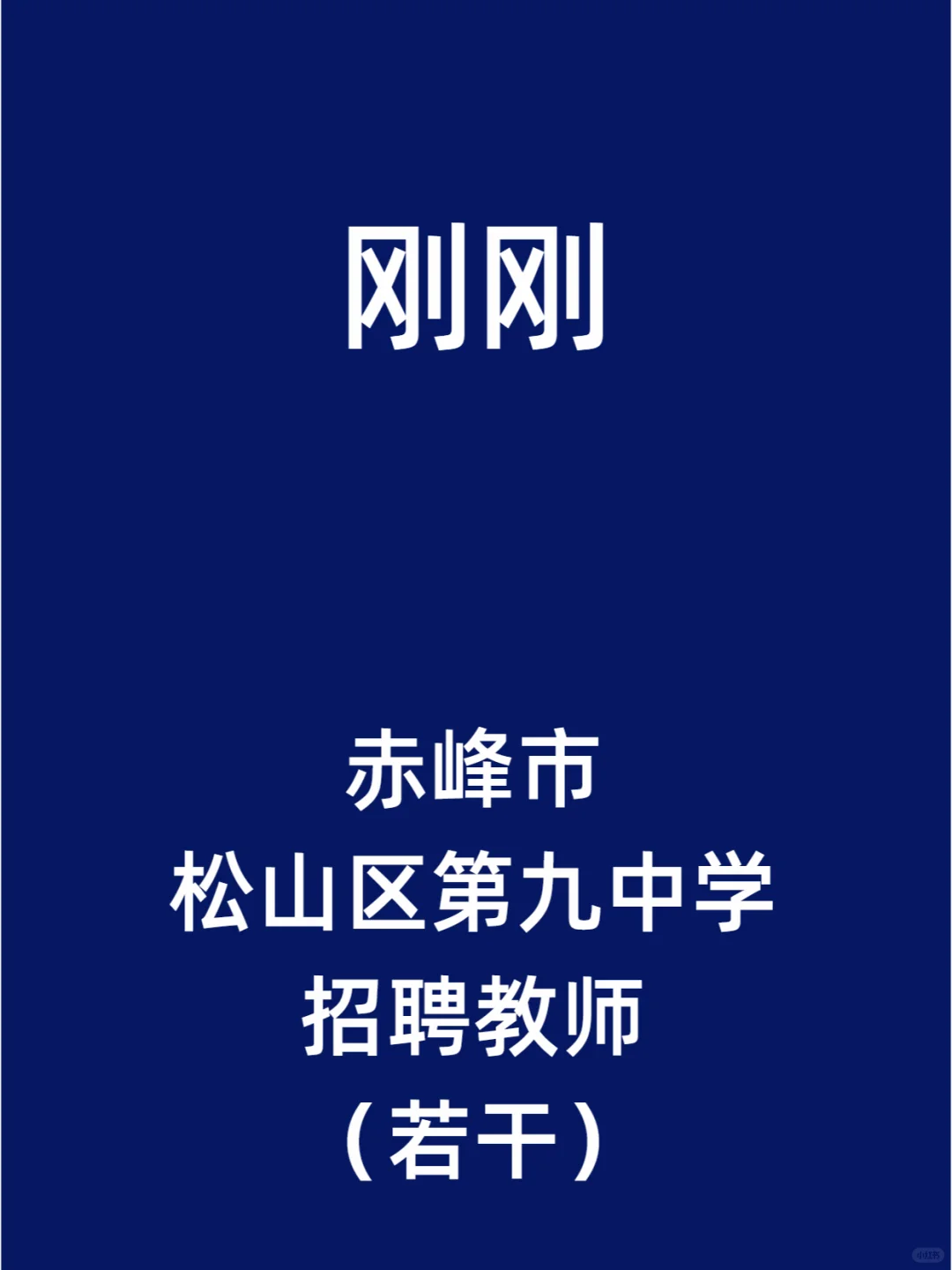 赤峰市松山区第九中学招聘教师（若干）