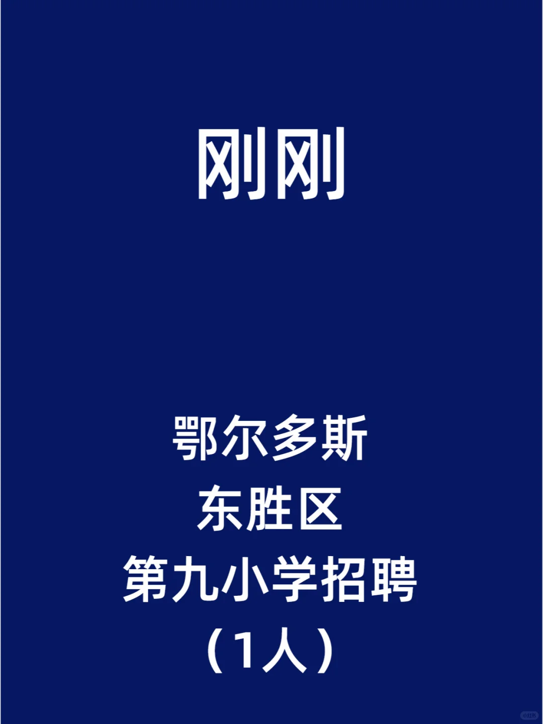 鄂尔多斯东胜区第九小学招聘（1人）