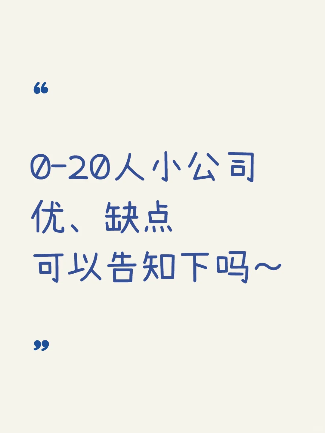 小公司优缺点