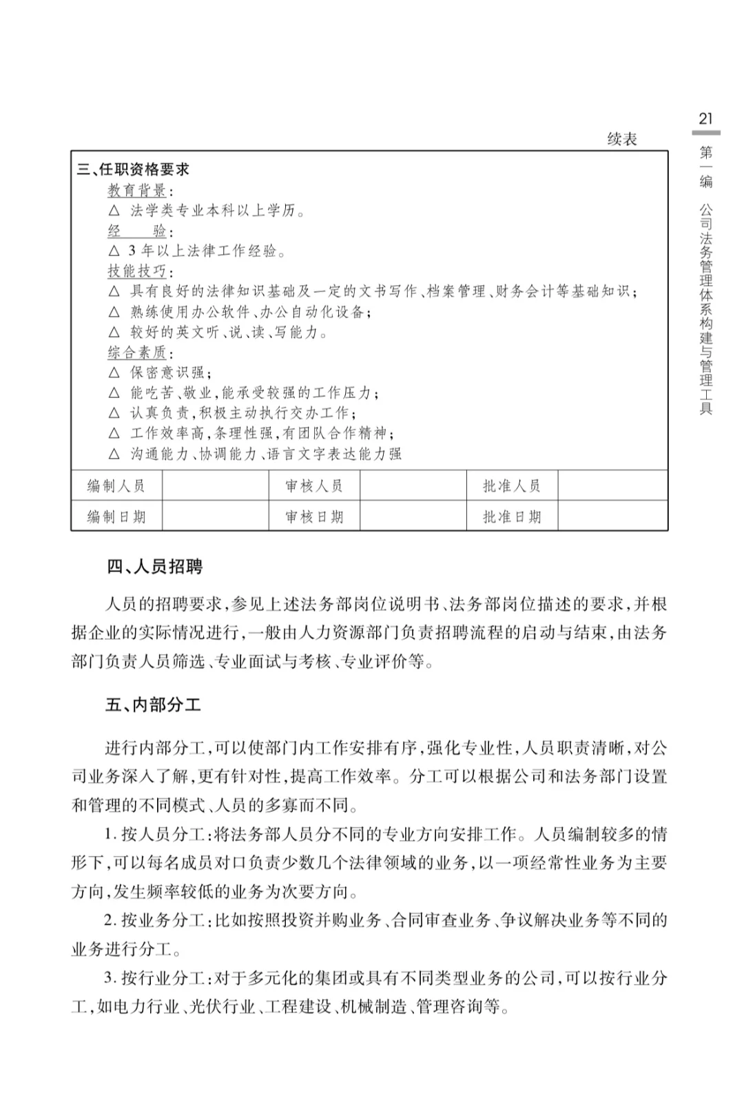 法务岗位描述说明书