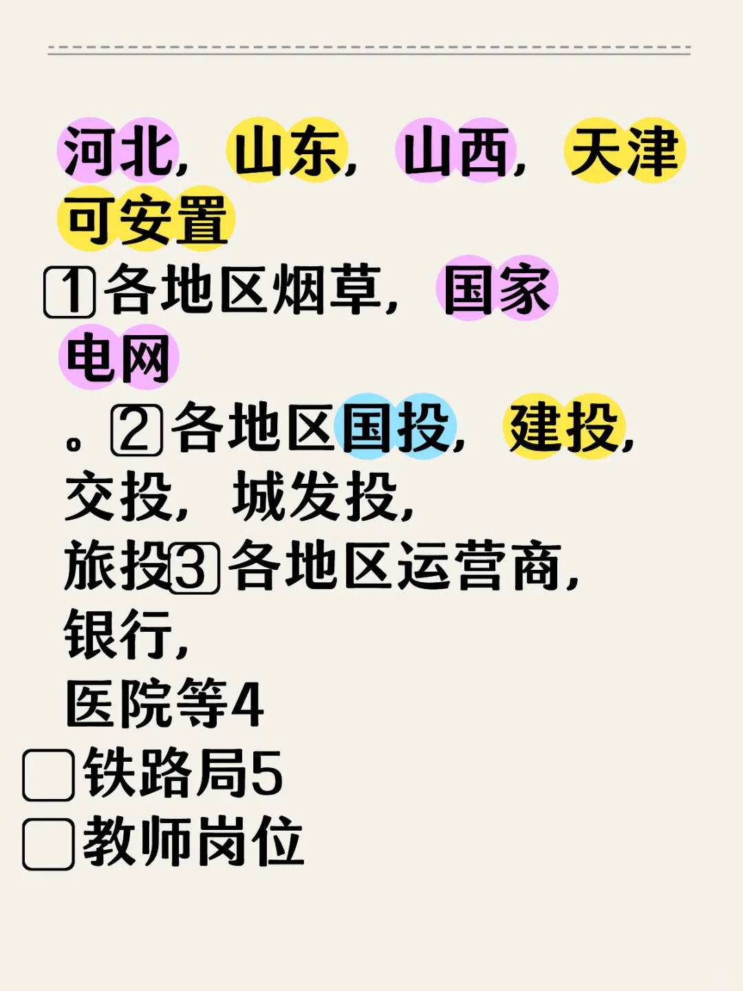 各地区岗位可安置