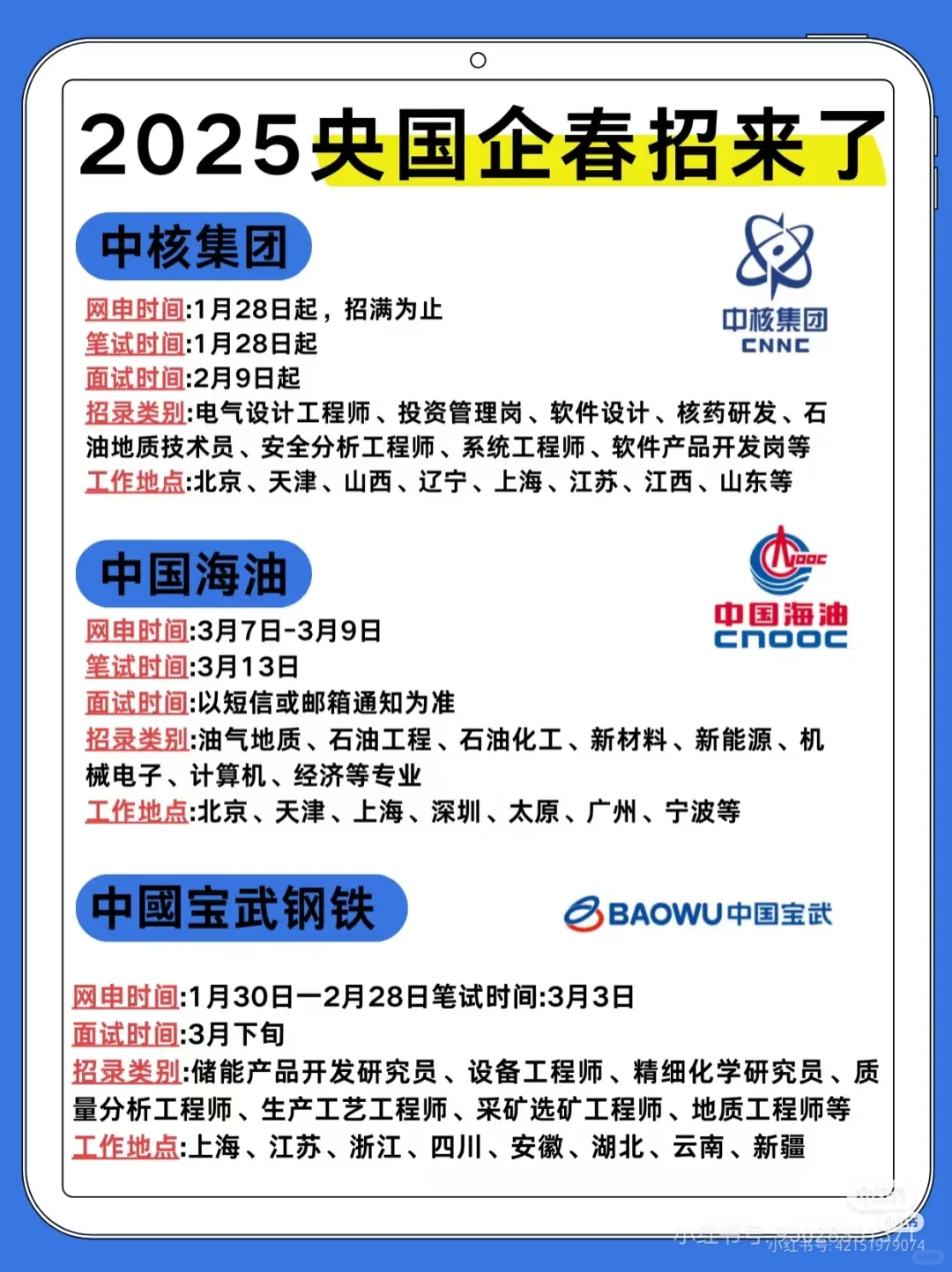 国企央企招聘