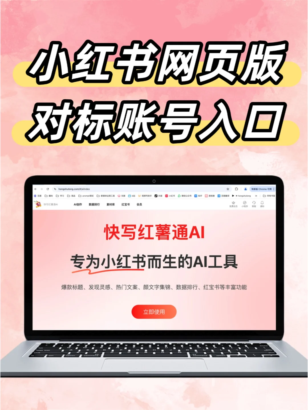 小红书对标账号网页版查询入口?