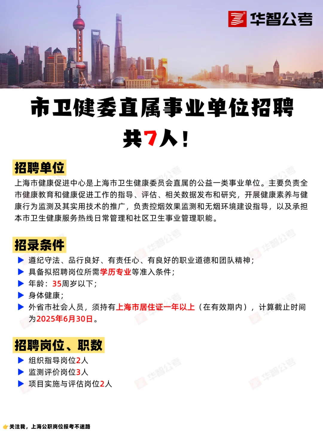 7人！市卫健委直属事业单位招聘?