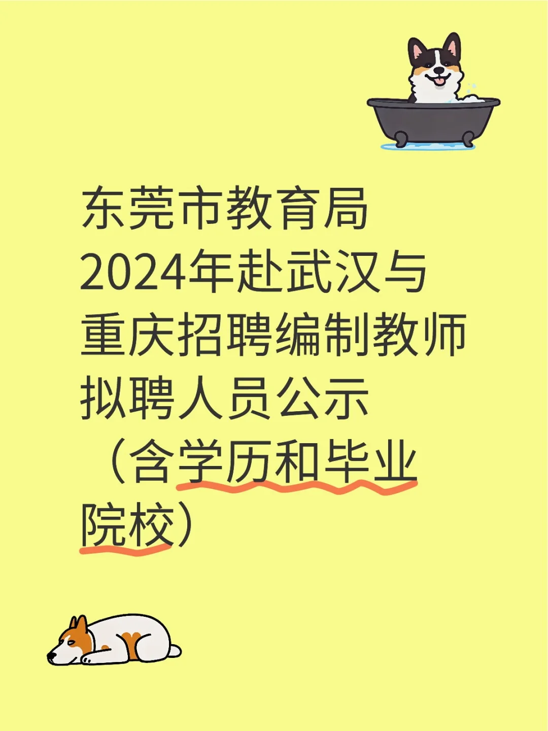 东莞市2024-2025年赴武汉编制教师拟聘名单
