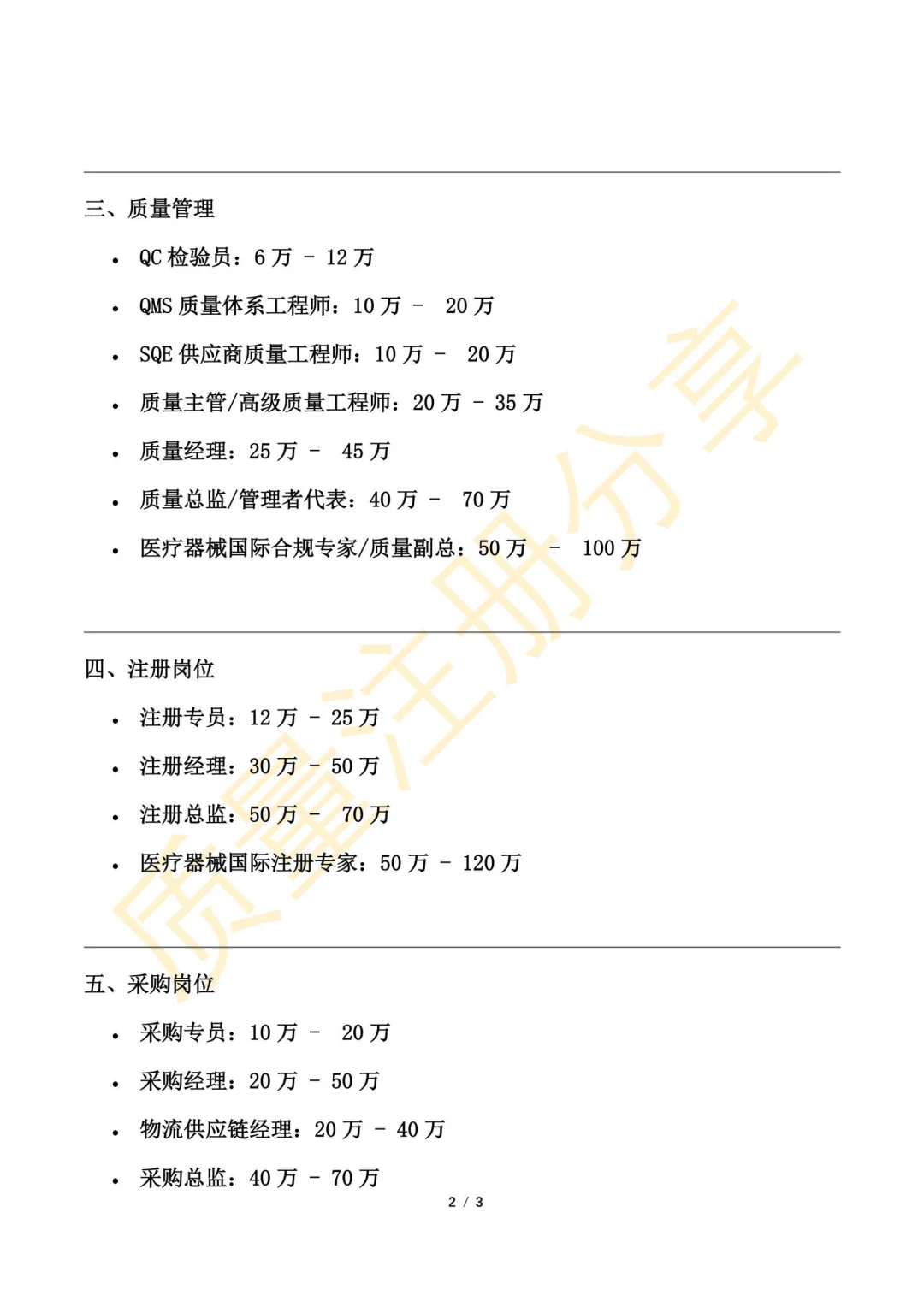 2025医疗器械各岗位薪资预测