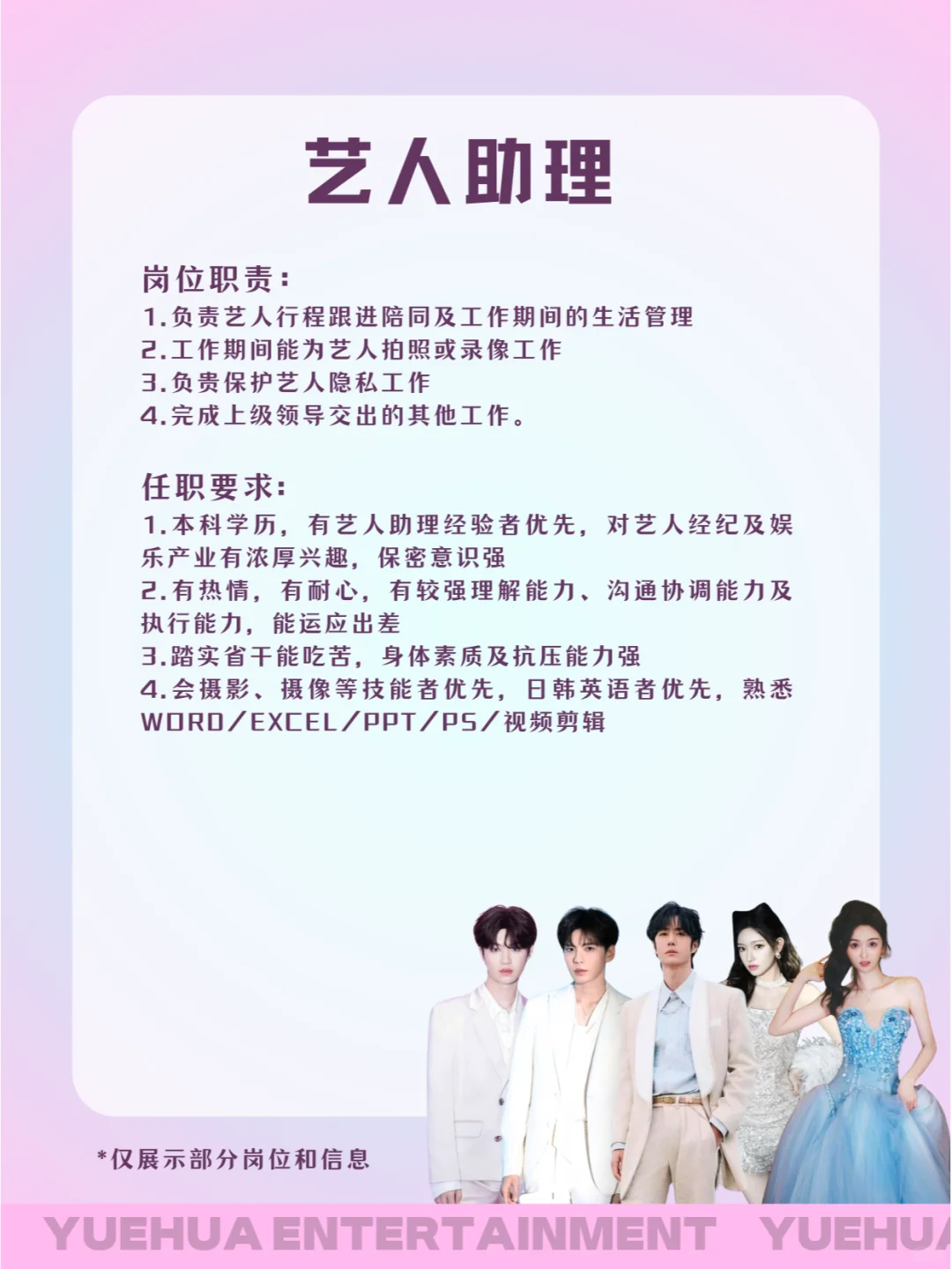 追星人集合?乐华招人啦~超多岗位任你选