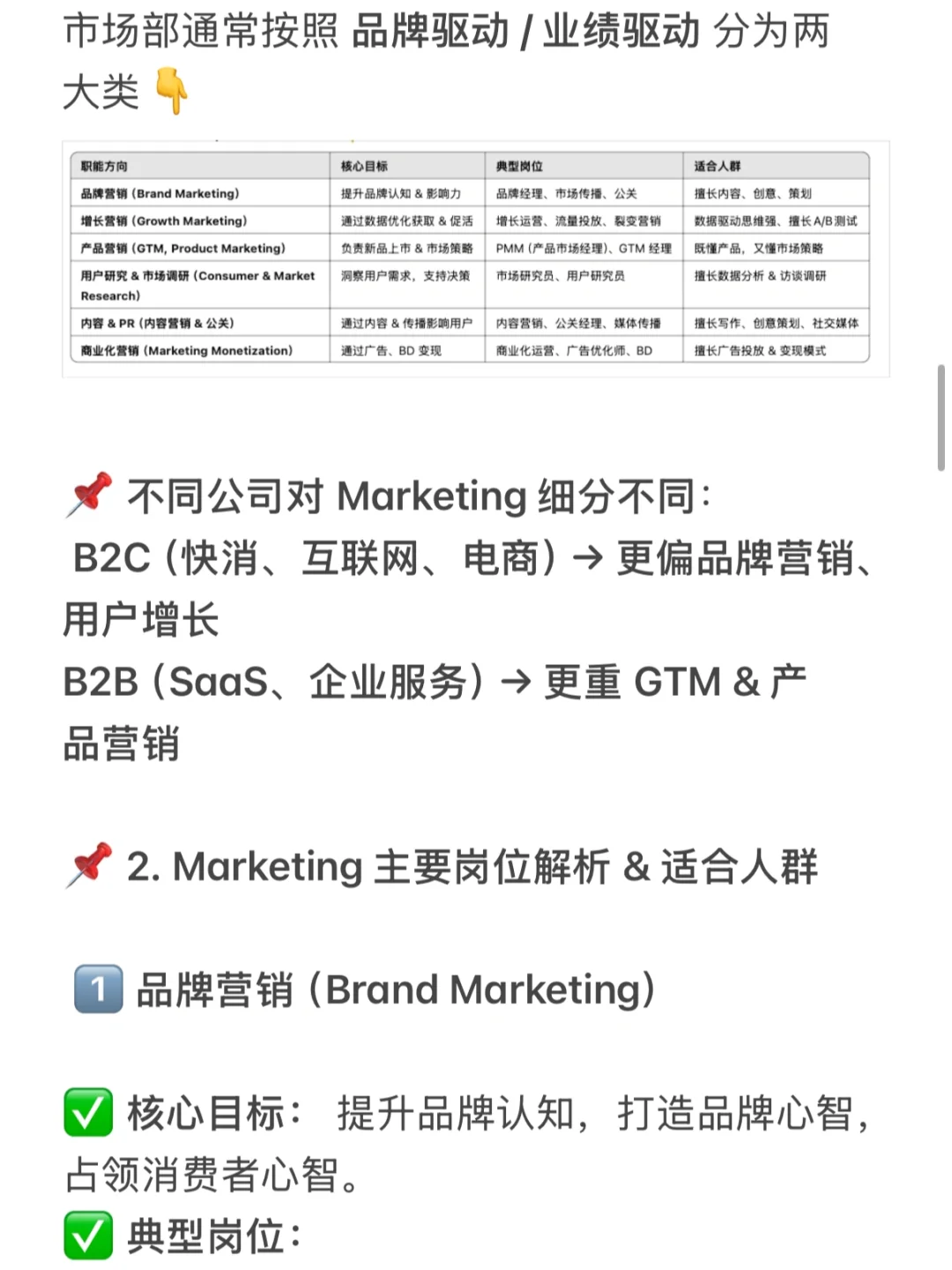 Marketing具体有哪些岗位？不同岗位职责区别