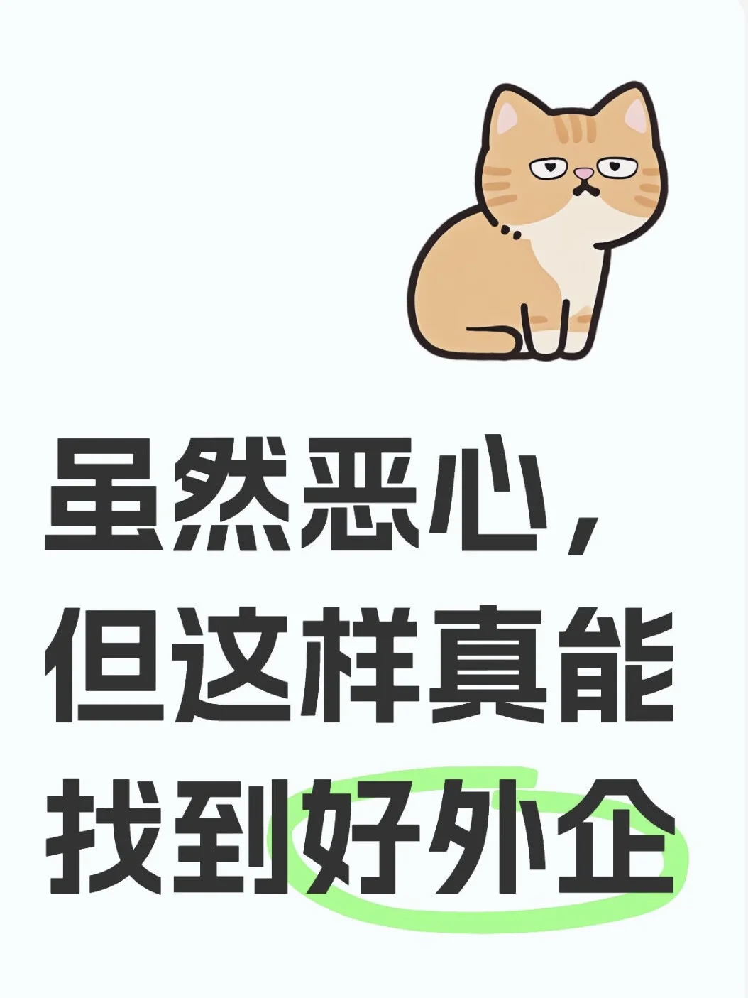 虽然恶心，但这样真能找到好外企