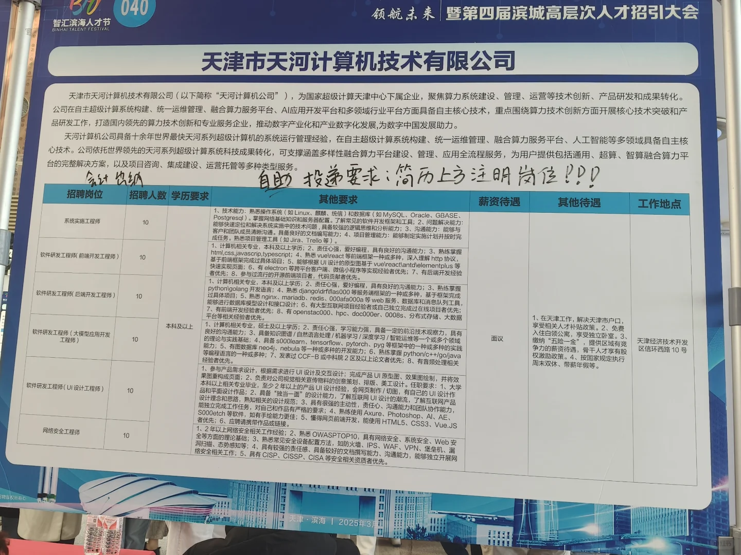 天津滨海新区招聘会，好难哦~