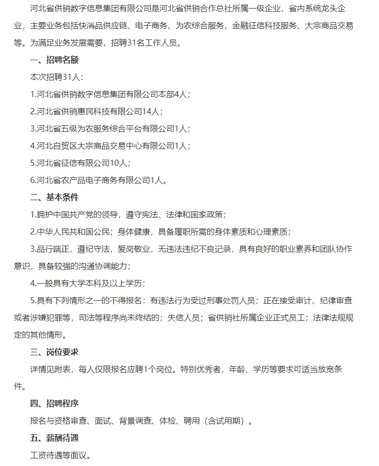 供销公司招聘公告